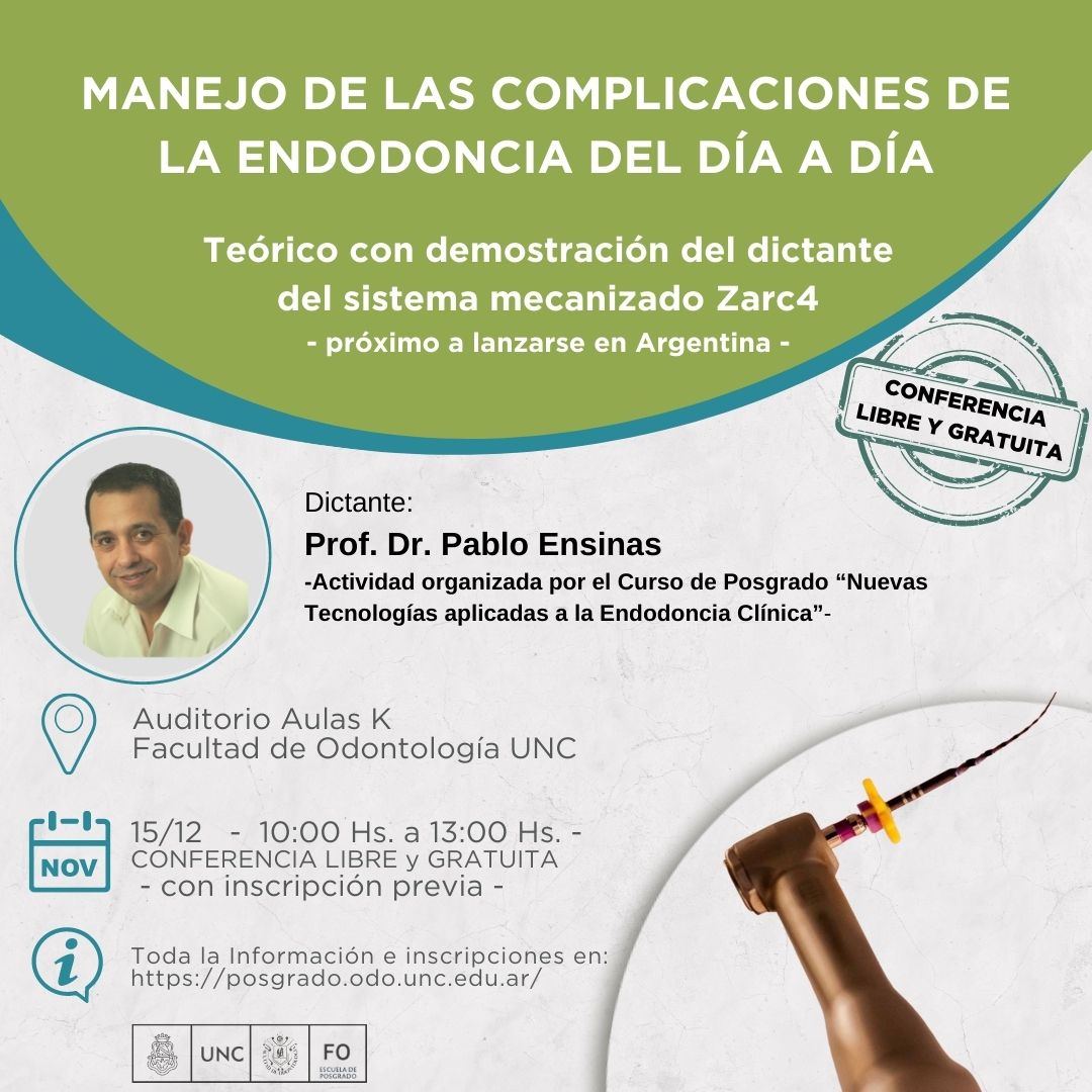 Conferencia gratuita: Manejo de las complicaciones de la endodoncia del día a día.