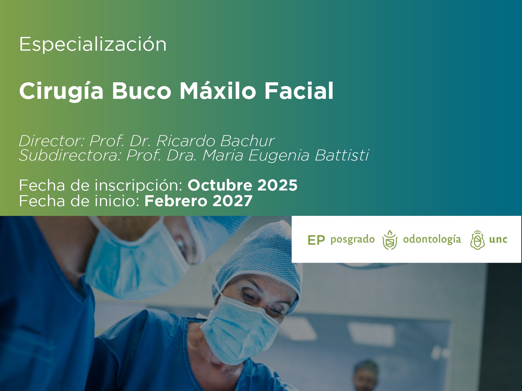 Carrera de Especialización en Cirugía Buco-Máxilo Facial